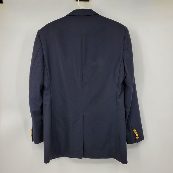 Brooks Brothers 100% Wool Fabric By Loro Piana Navy Blue Blazer Suit Jacket 41 - Picture 2 of 15